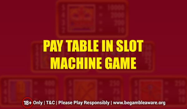 Pay Table in Slot Machine Game at Red Spins casino